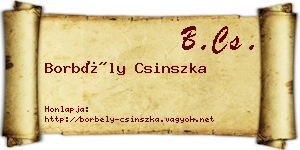 Borbély Csinszka névjegykártya