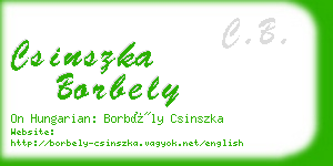 csinszka borbely business card